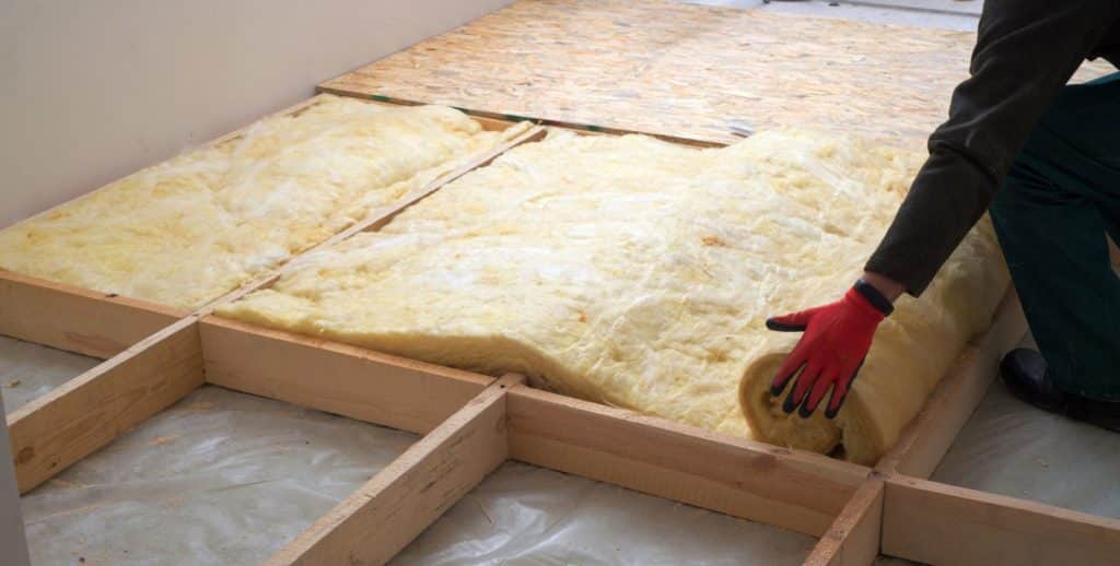 insulation being placed into frame